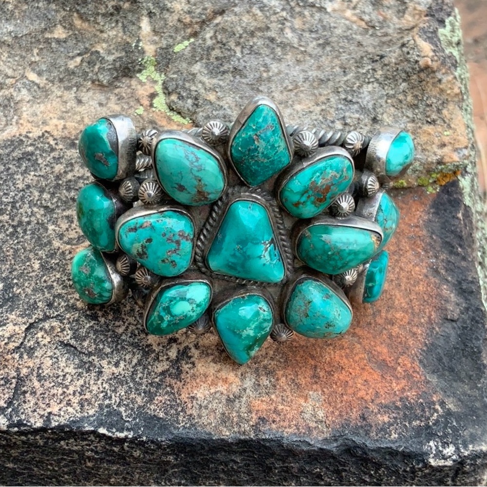 🌟Navajo Turquoise Sterling Cuff - Picture 3 of 16